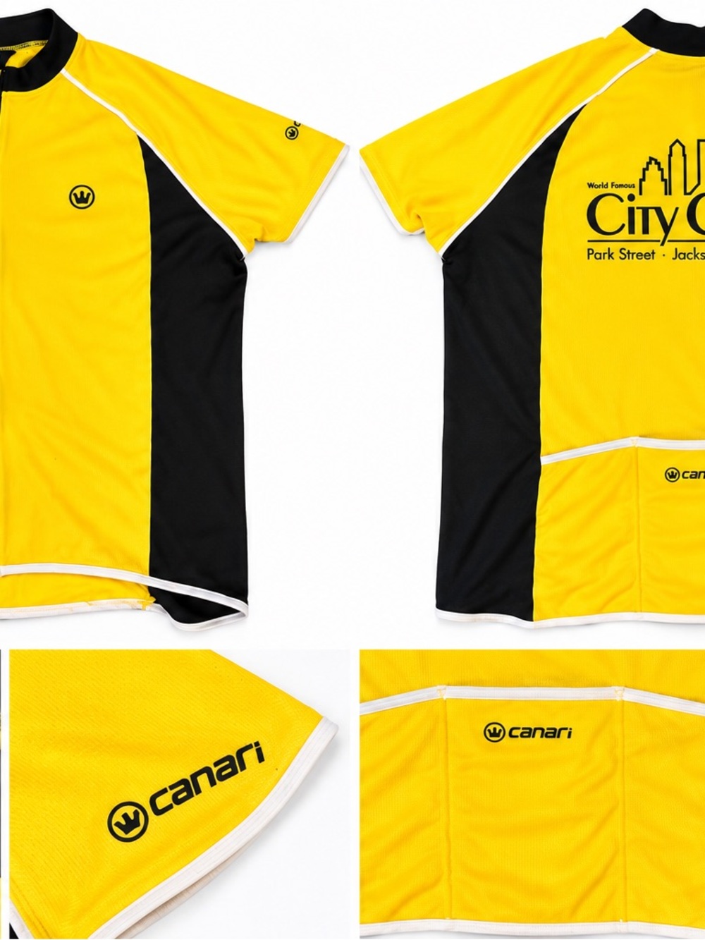 Canari Yellow and Black Men’s Cycling Jersey with Rear Pockets